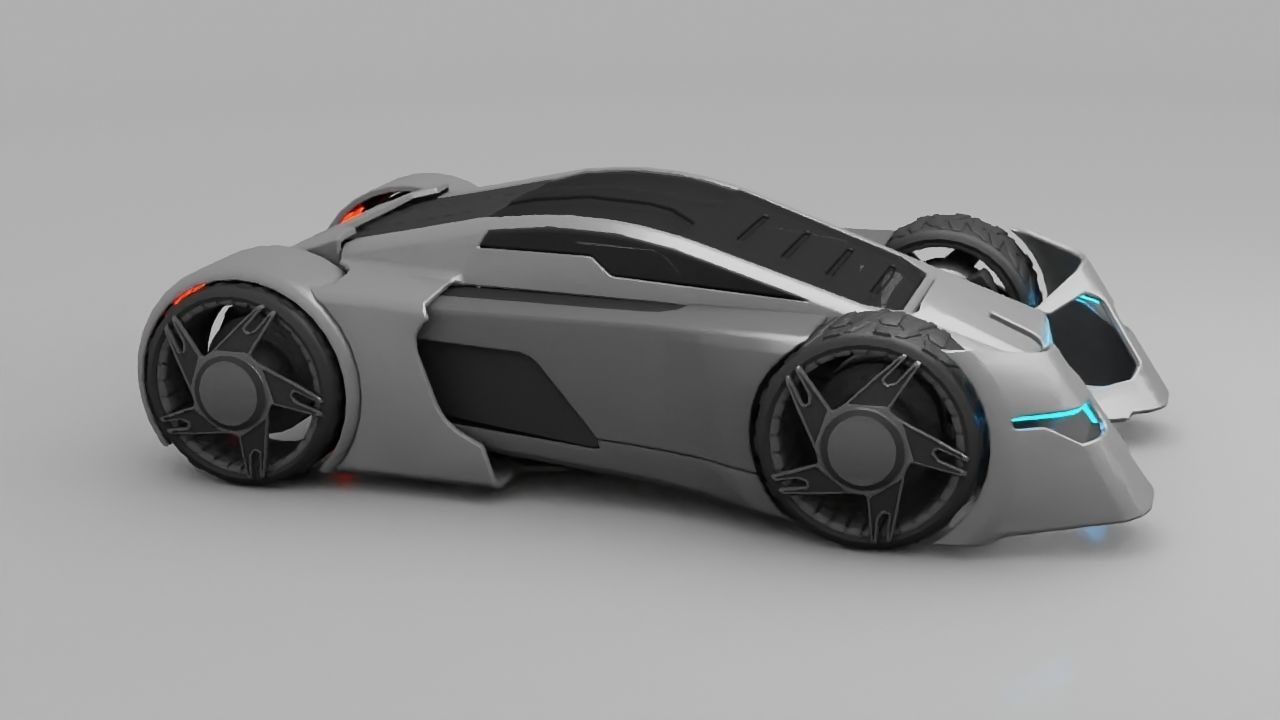 sci-fi car  3D model_1