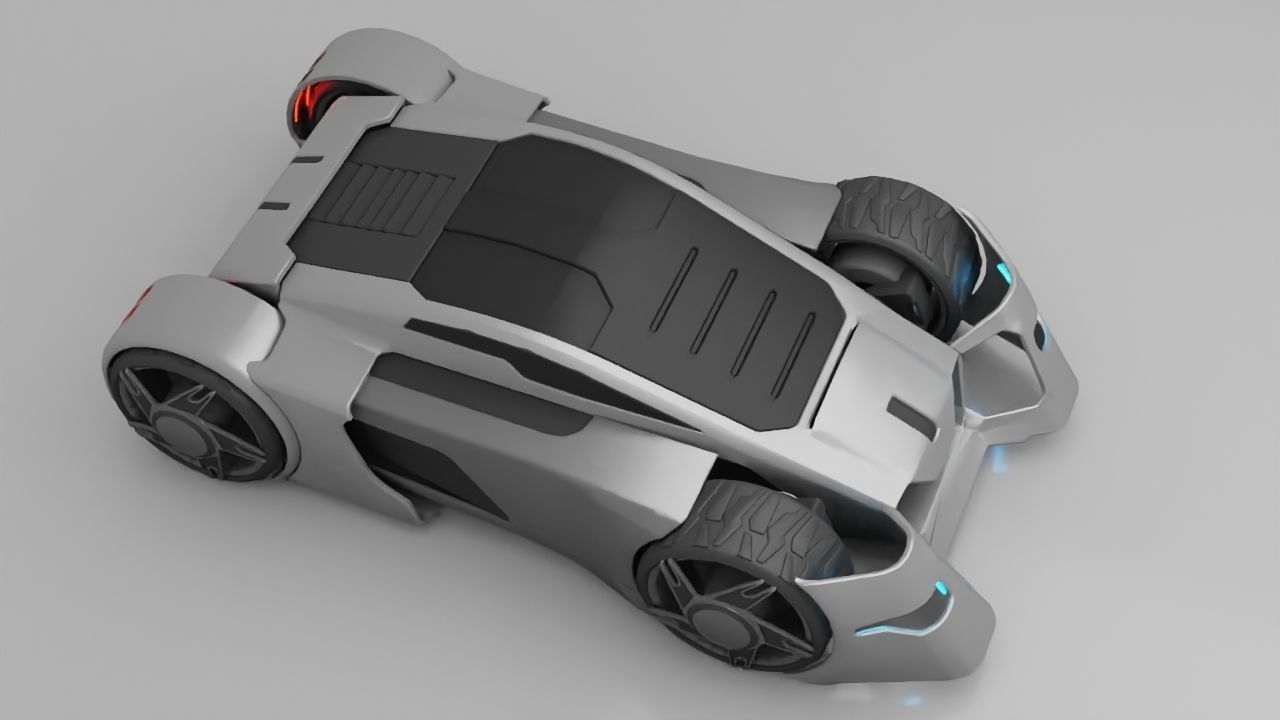 sci-fi car  3D model_6