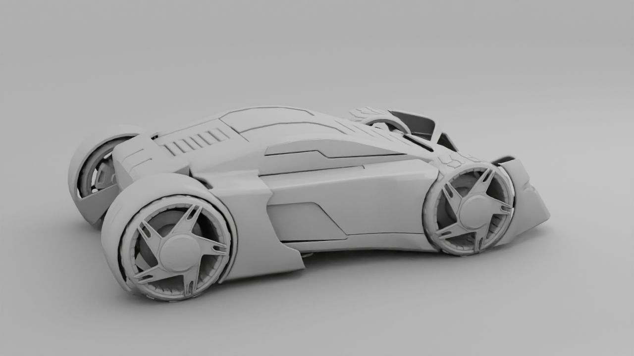 sci-fi car  3D model_7