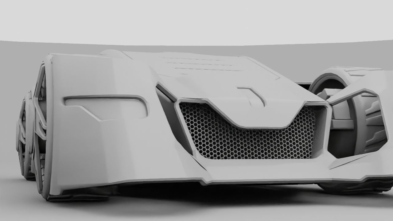 sci-fi car  3D model_8