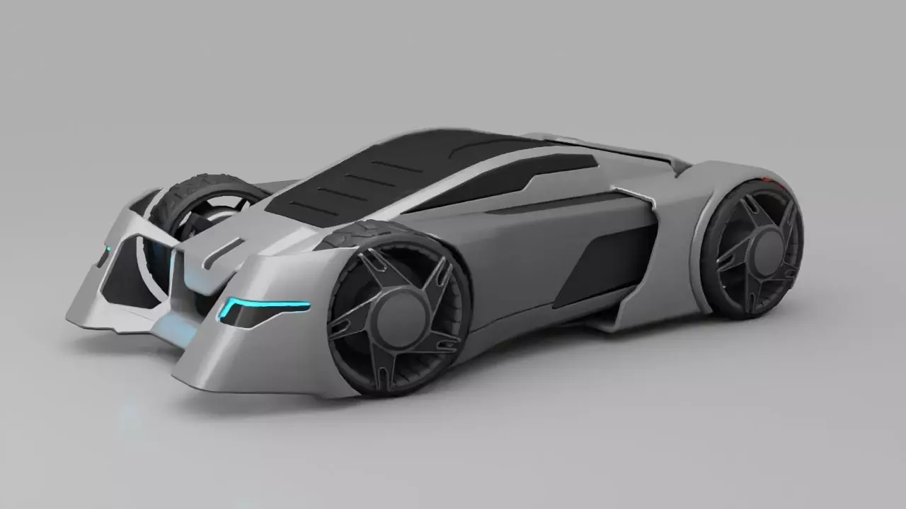sci-fi car  3D model_0