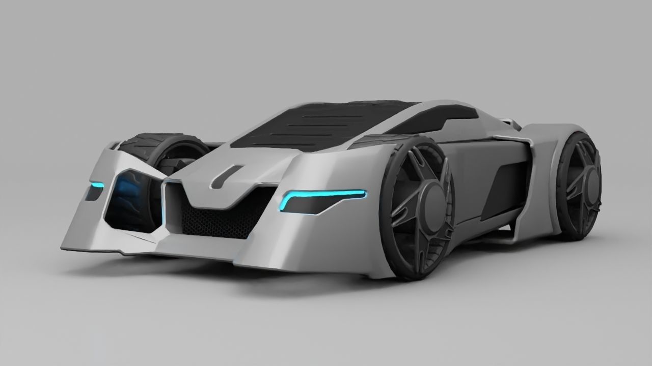 sci-fi car  3D model_4