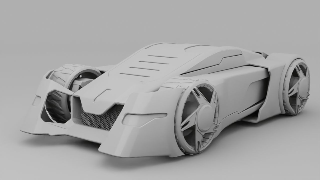 sci-fi car  3D model_9