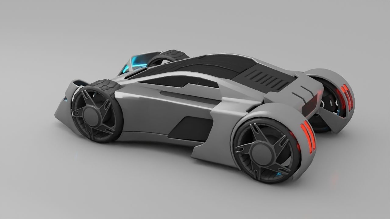 sci-fi car  3D model_3