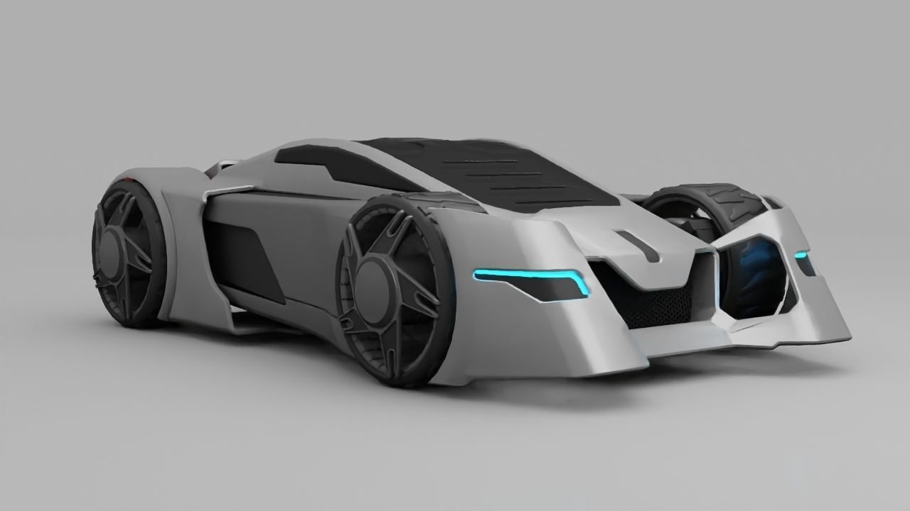 sci-fi car  3D model_5