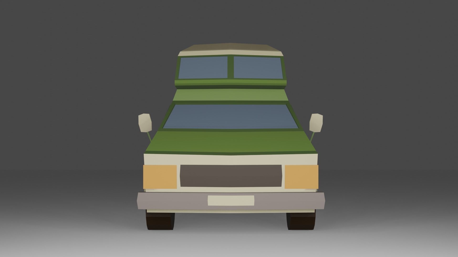 Cartoon low poly camper van 3D model Free low-poly 3D model_2