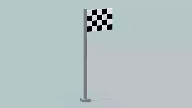 Checkered Flag  Low-poly 3D model