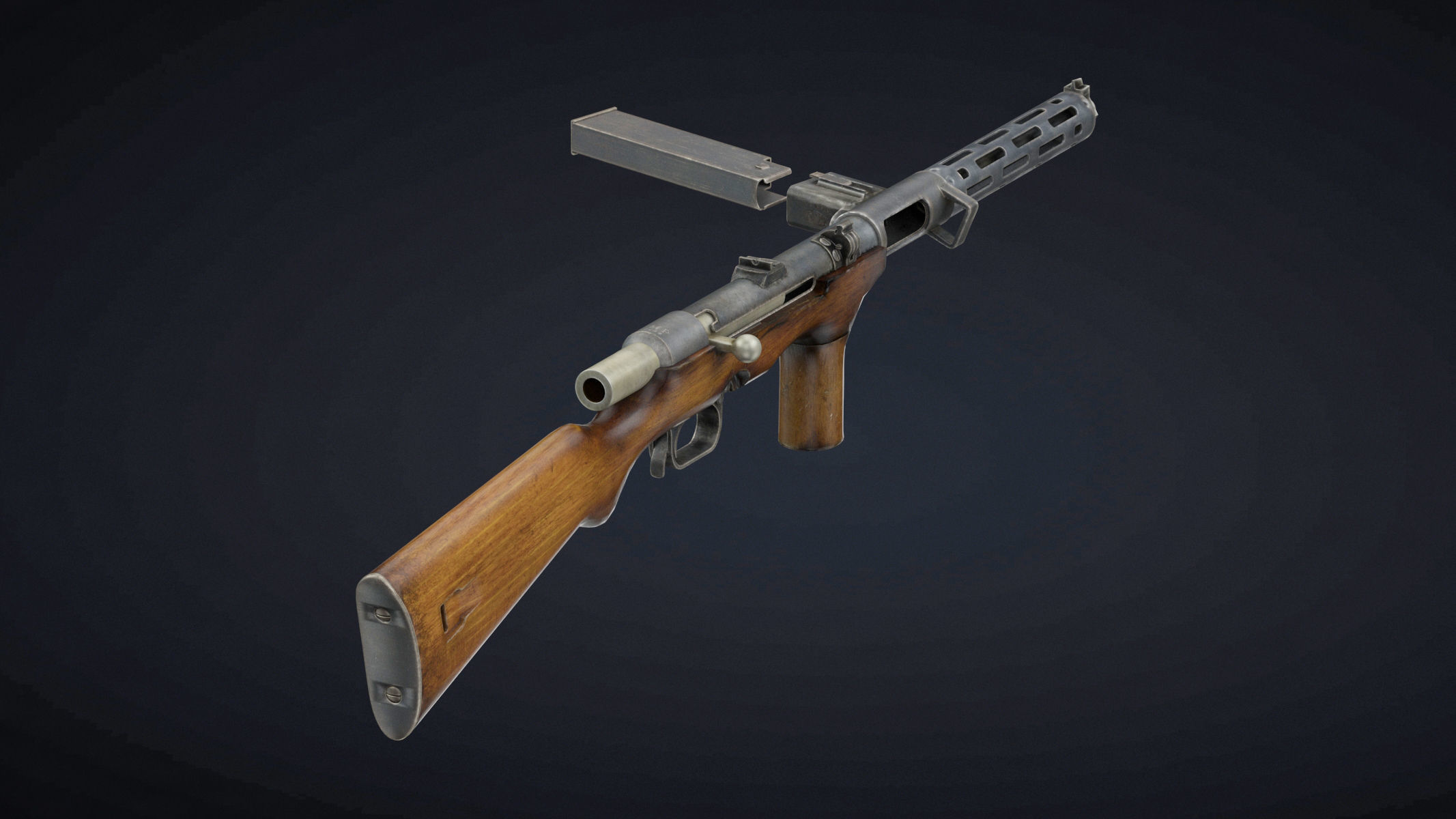 Erma EMP-35 Low Poly Low-poly 3D model_4