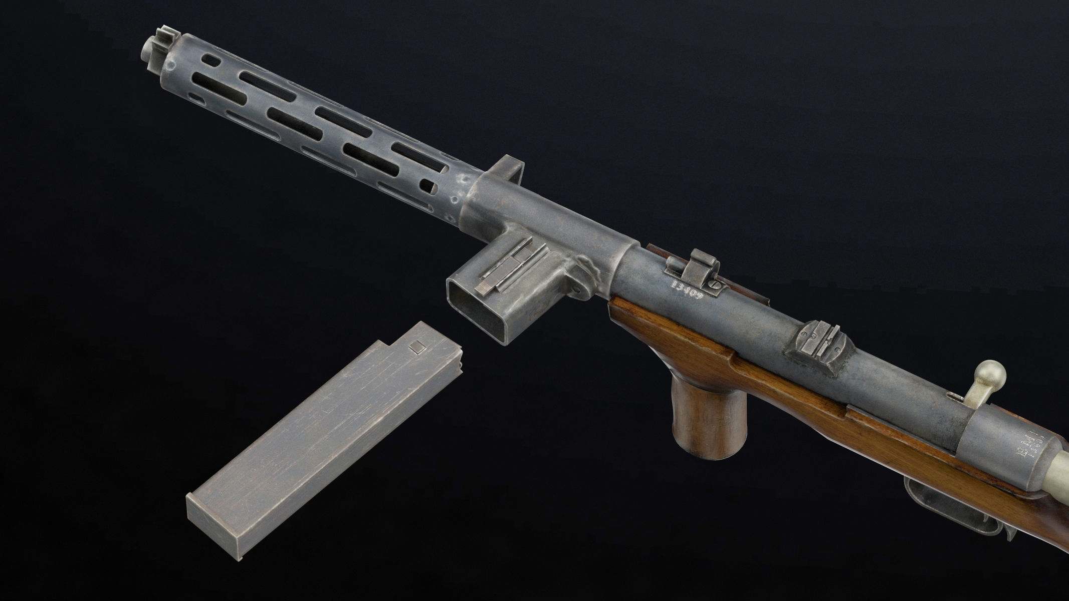 Erma EMP-35 Low Poly Low-poly 3D model_14