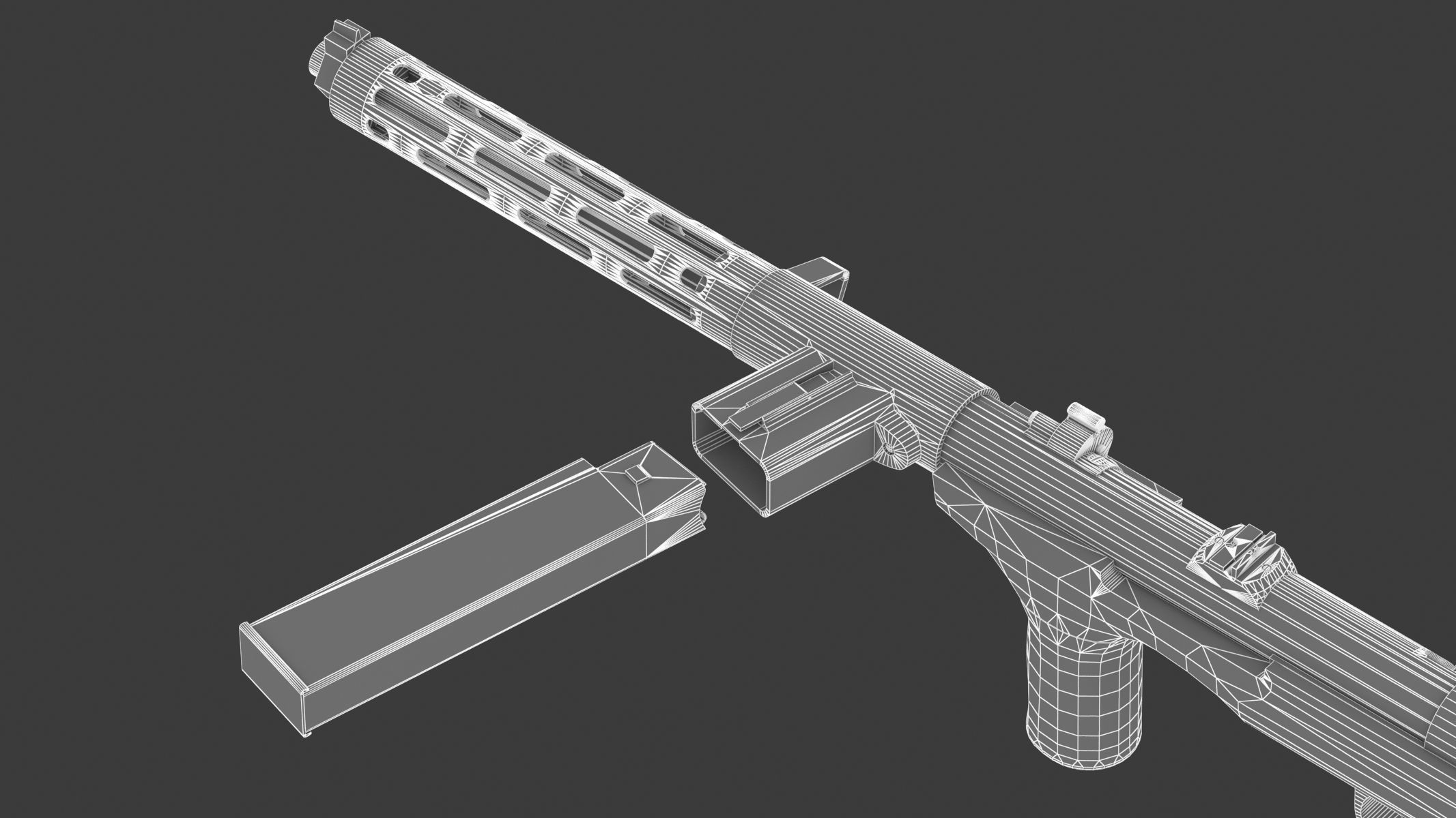 Erma EMP-35 Low Poly Low-poly 3D model_29