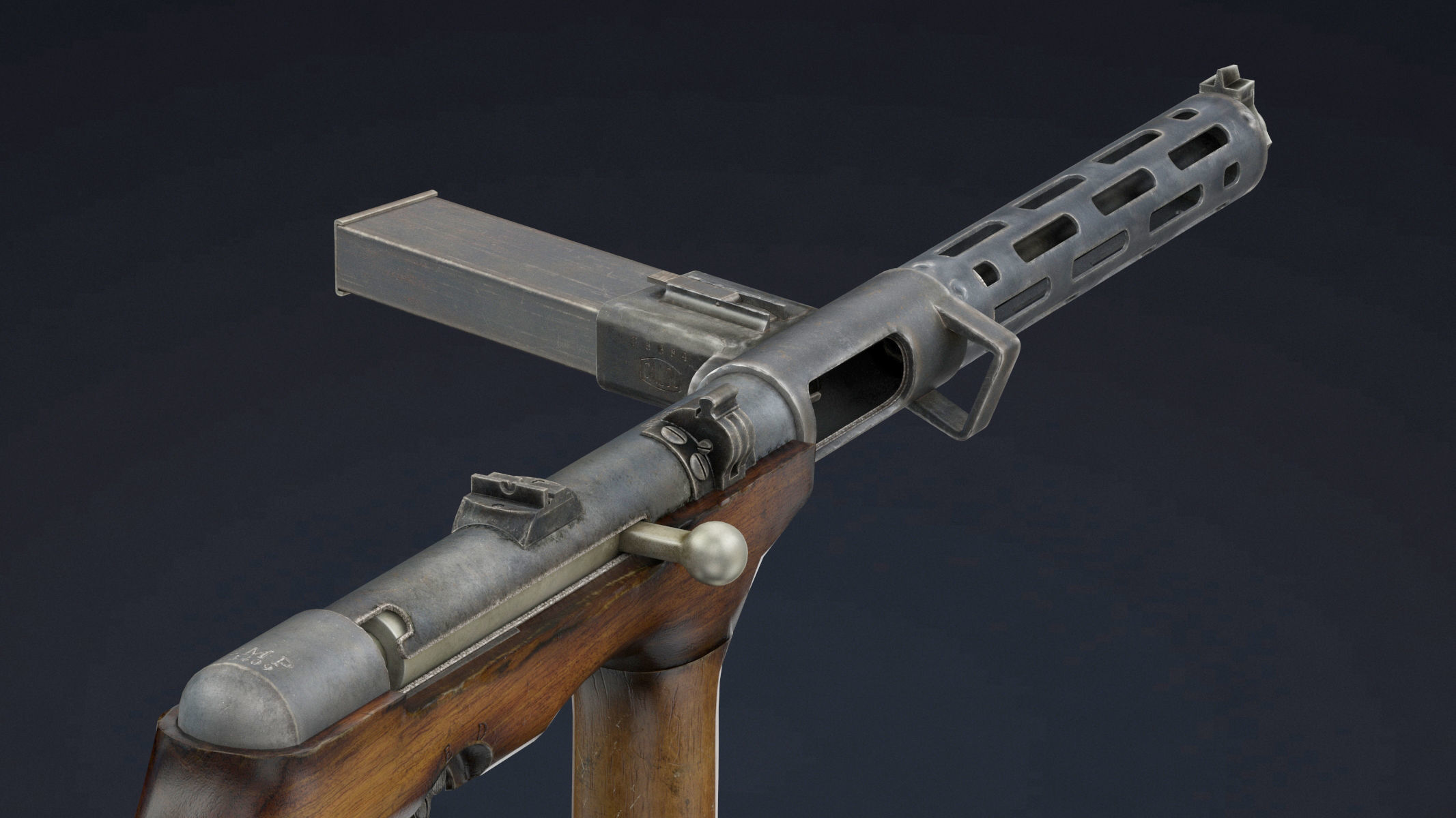 Erma EMP-35 Low Poly Low-poly 3D model_9