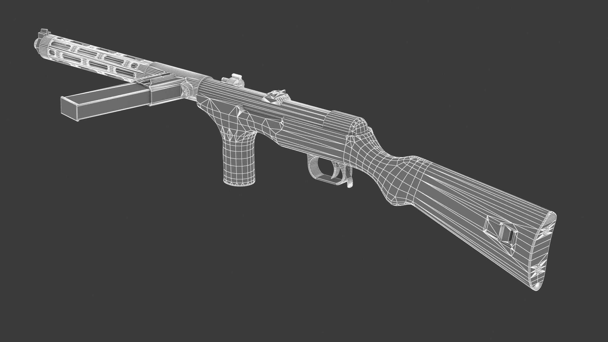 Erma EMP-35 Low Poly Low-poly 3D model_15