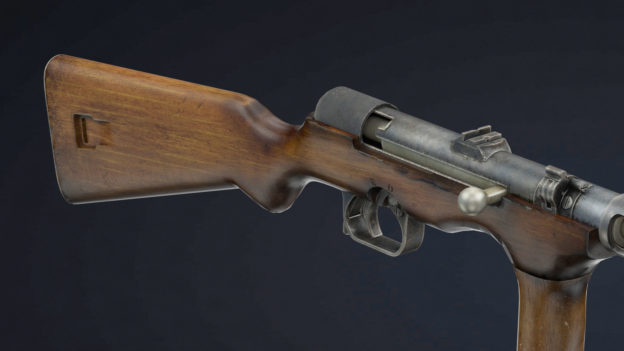 Erma EMP-35 Low Poly Low-poly 3D model_7