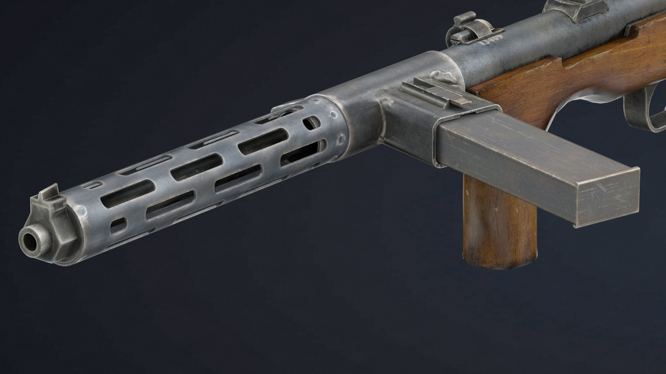 Erma EMP-35 Low Poly Low-poly 3D model_6