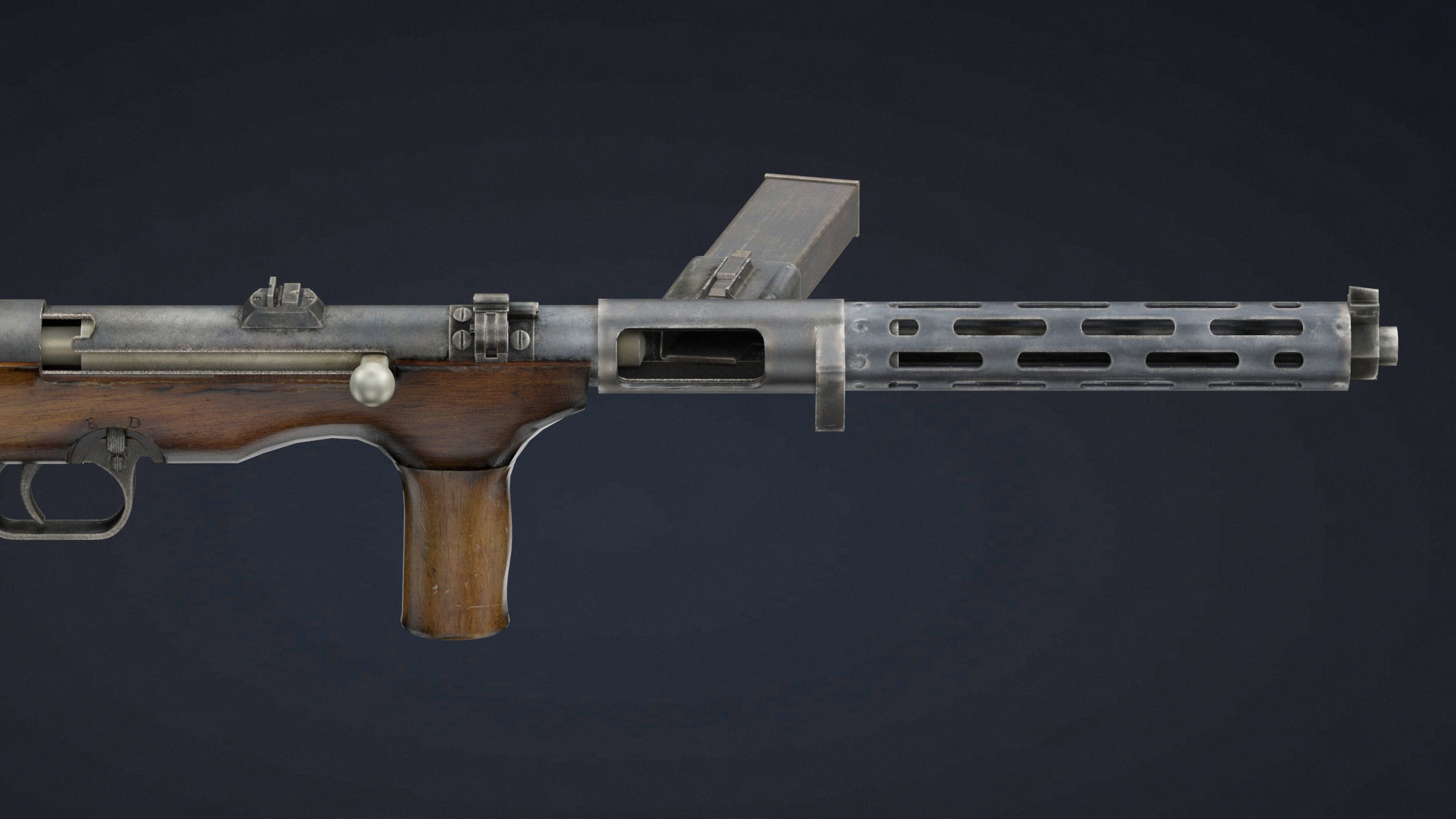 Erma EMP-35 Low Poly Low-poly 3D model_8