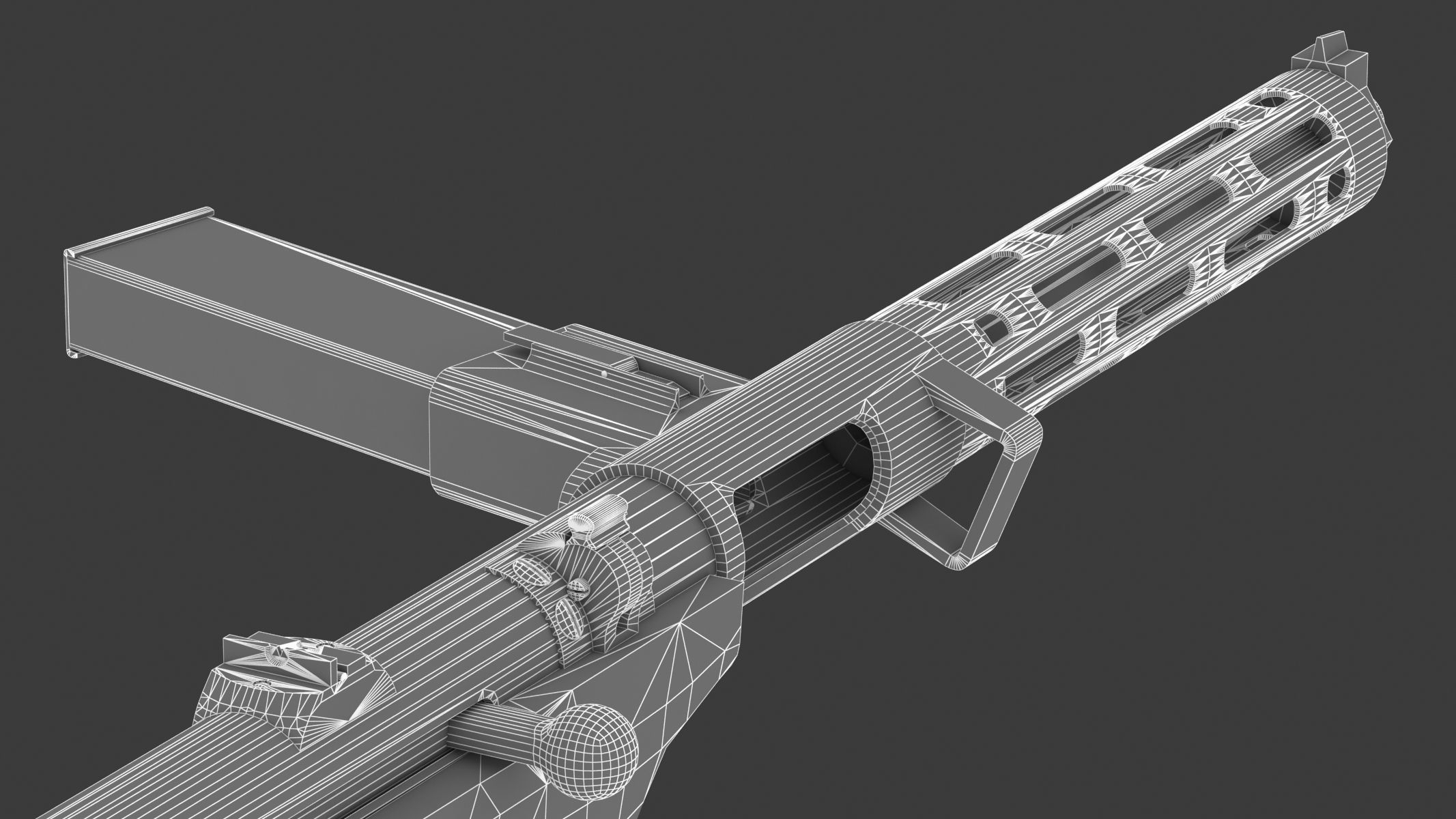 Erma EMP-35 Low Poly Low-poly 3D model_24