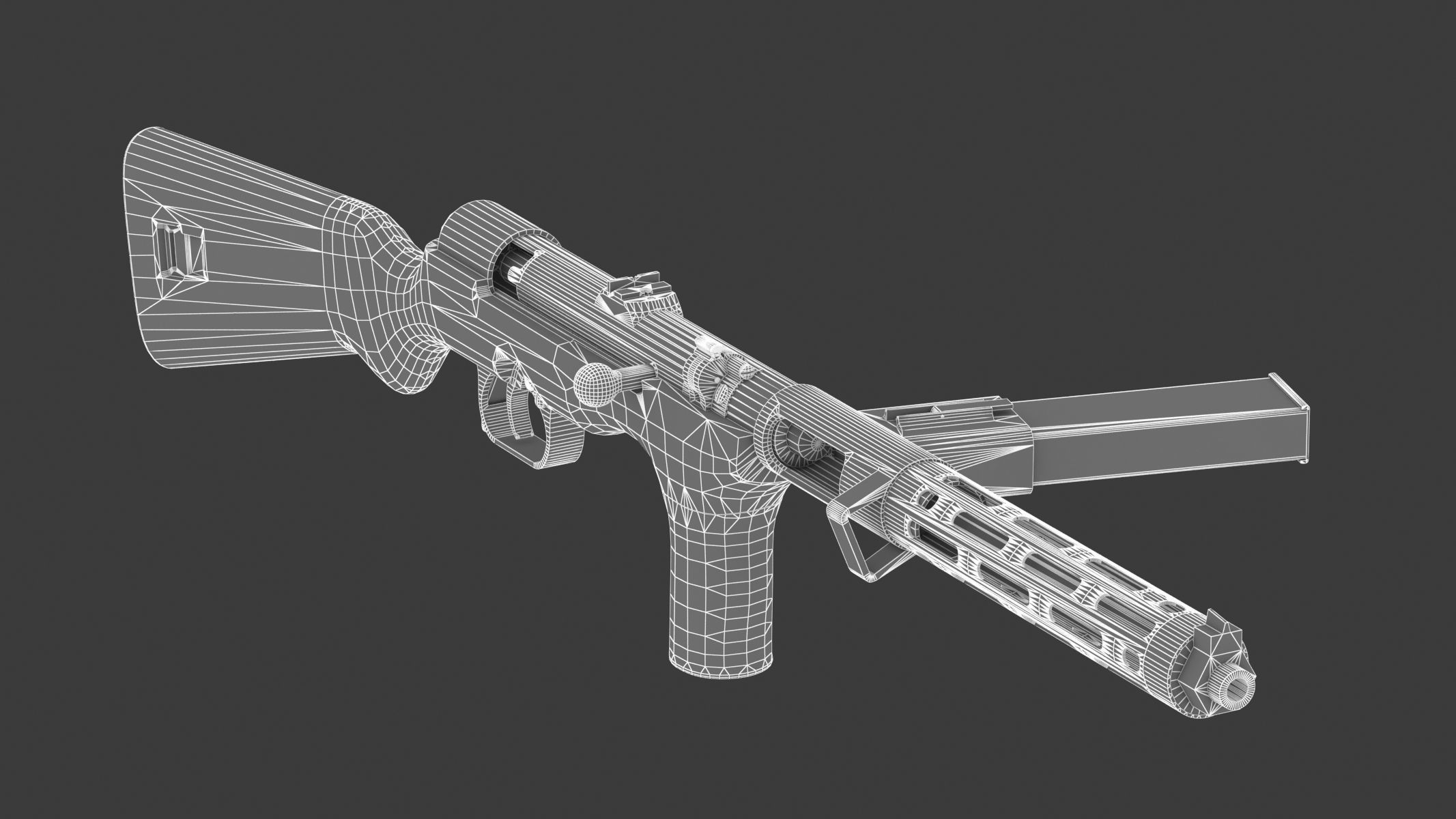 Erma EMP-35 Low Poly Low-poly 3D model_17