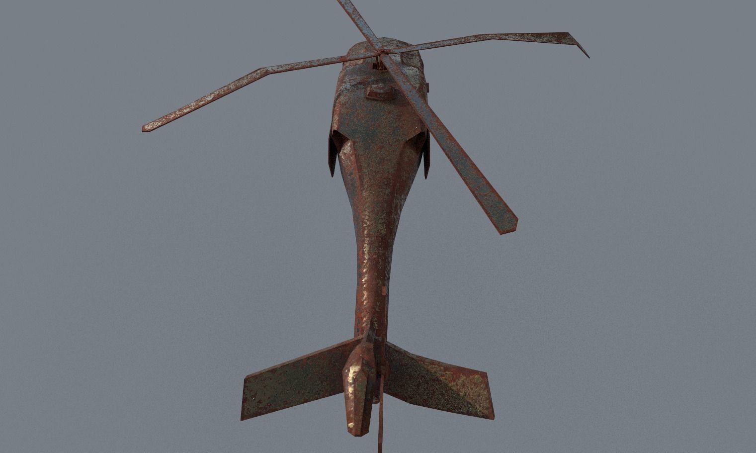 Old Abandoned Wrecked Rusted Bell CH-146 Griffon Chopper Vehicle 3D model_7