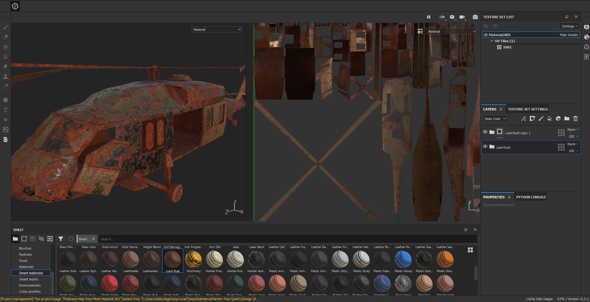 Old Abandoned Wrecked Rusted Bell CH-146 Griffon Chopper Vehicle 3D model_2