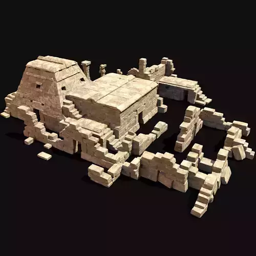 DESERT BUILDING TOMB RUINS HOUSE PYRAMID EGYPTIAN SAND STONE Low-poly 3D model