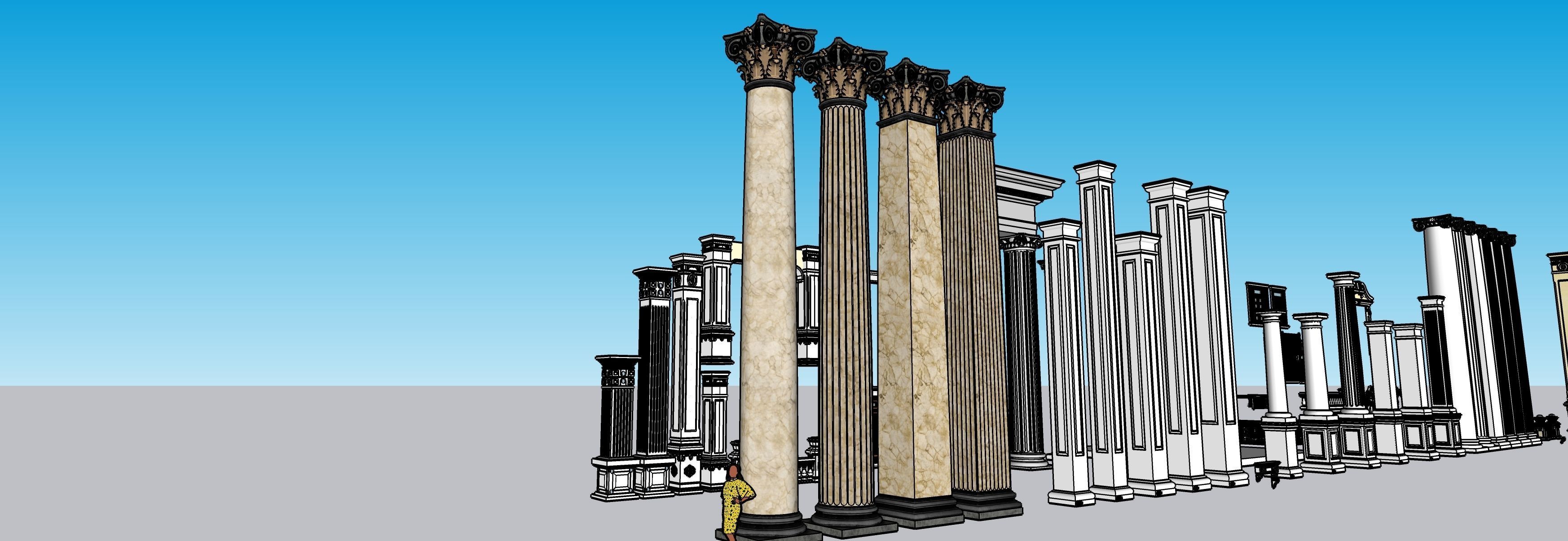 Classic columns collection 3D model Low-poly 3D model_12