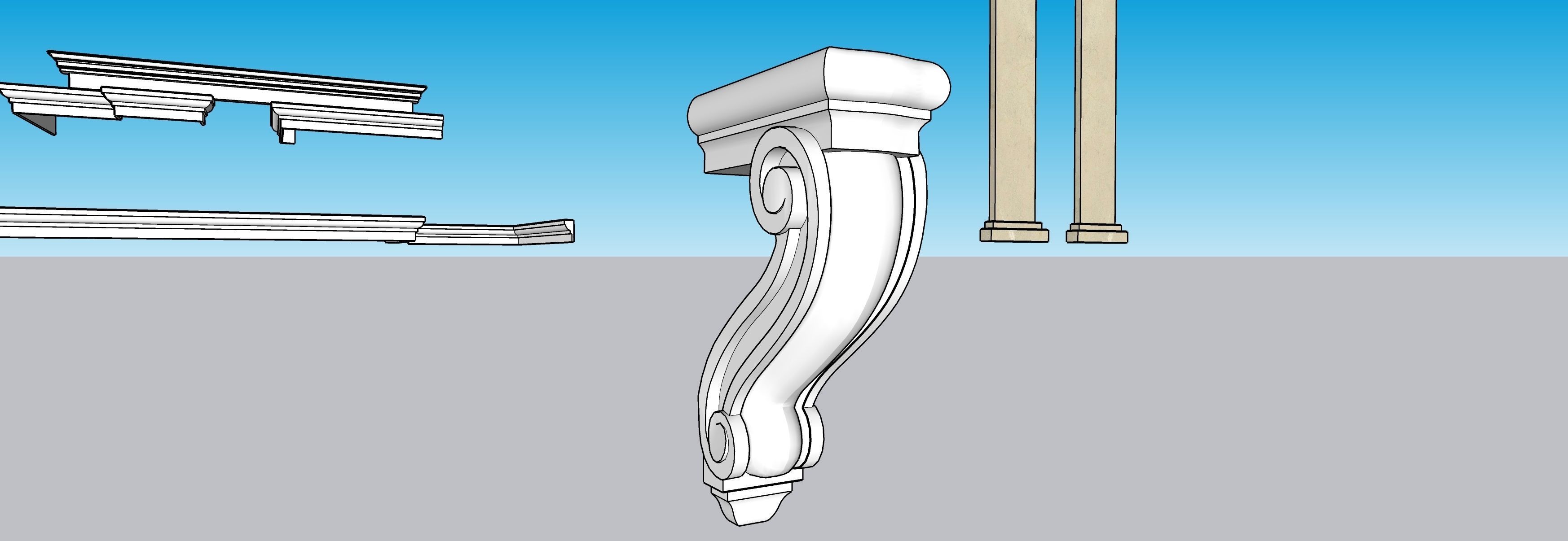 Classic columns collection 3D model Low-poly 3D model_21