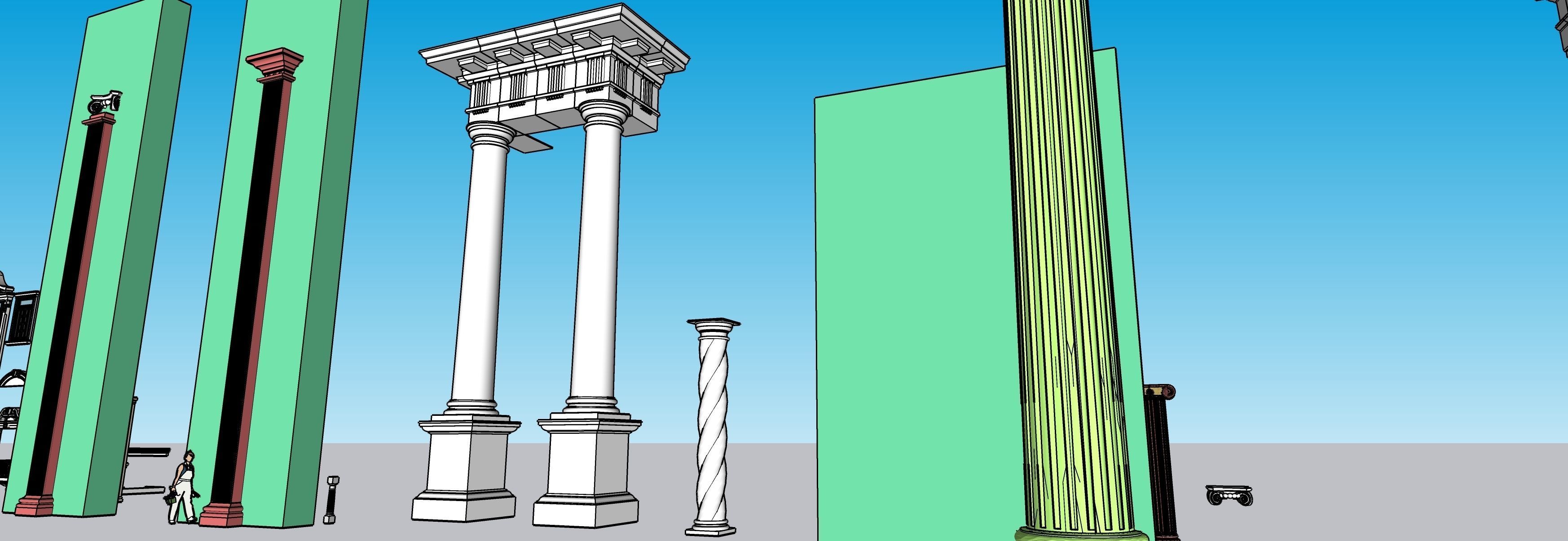 Classic columns collection 3D model Low-poly 3D model_23