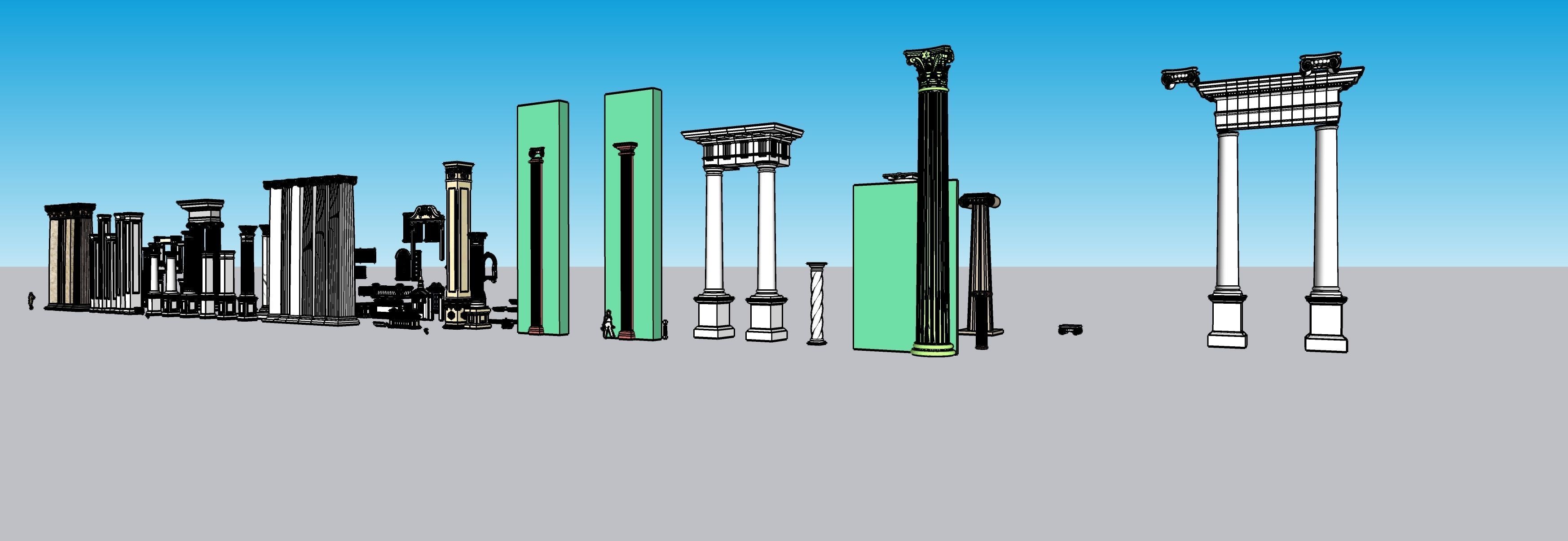 Classic columns collection 3D model Low-poly 3D model_2