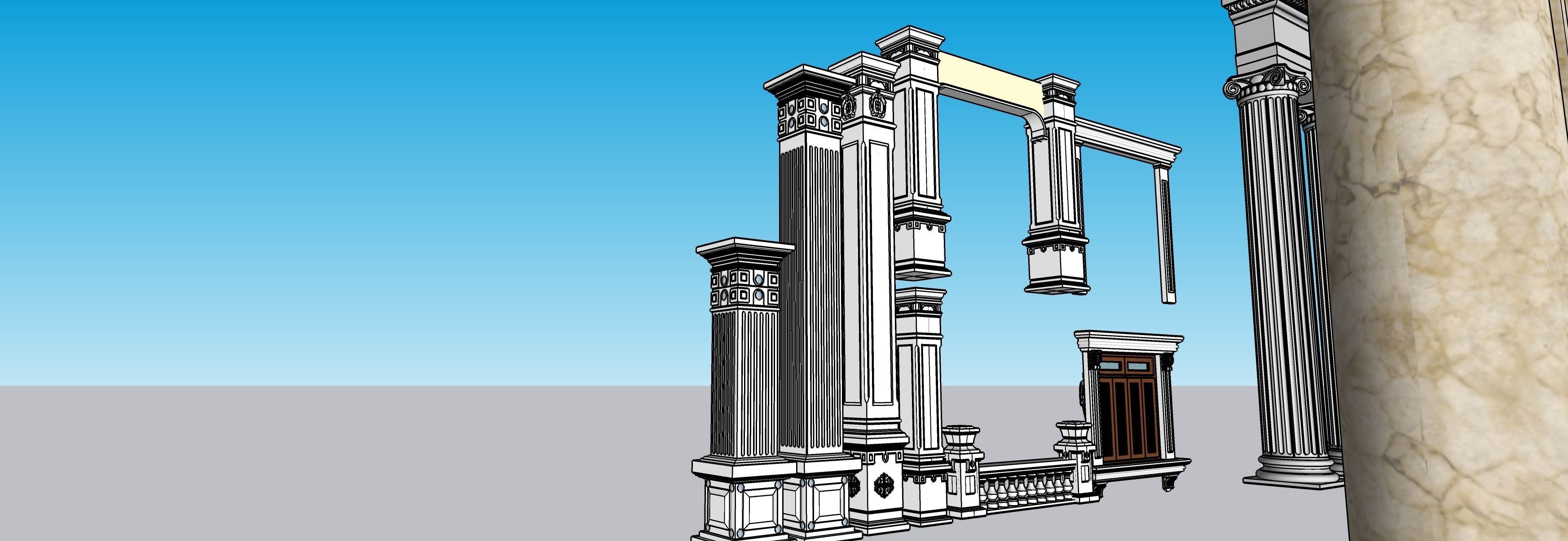 Classic columns collection 3D model Low-poly 3D model_6