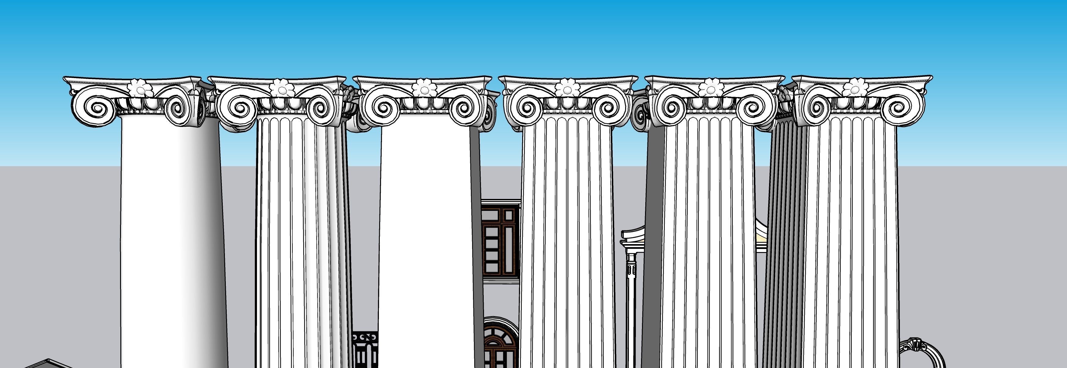 Classic columns collection 3D model Low-poly 3D model_17