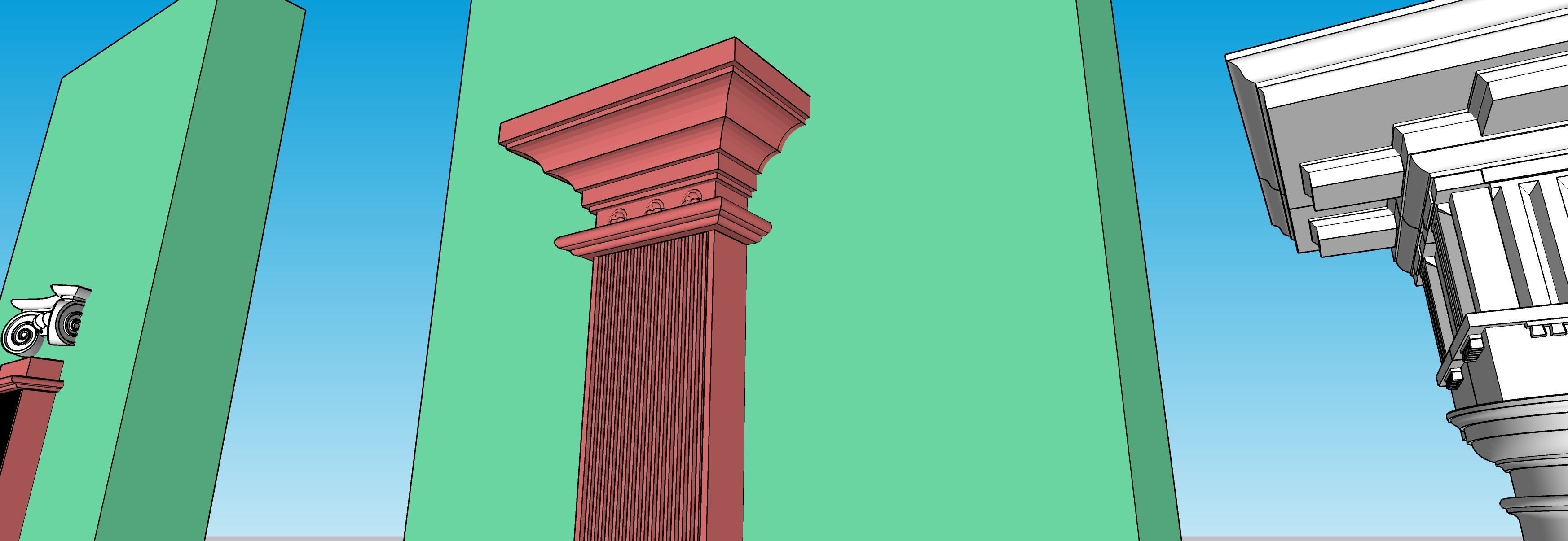 Classic columns collection 3D model Low-poly 3D model_16
