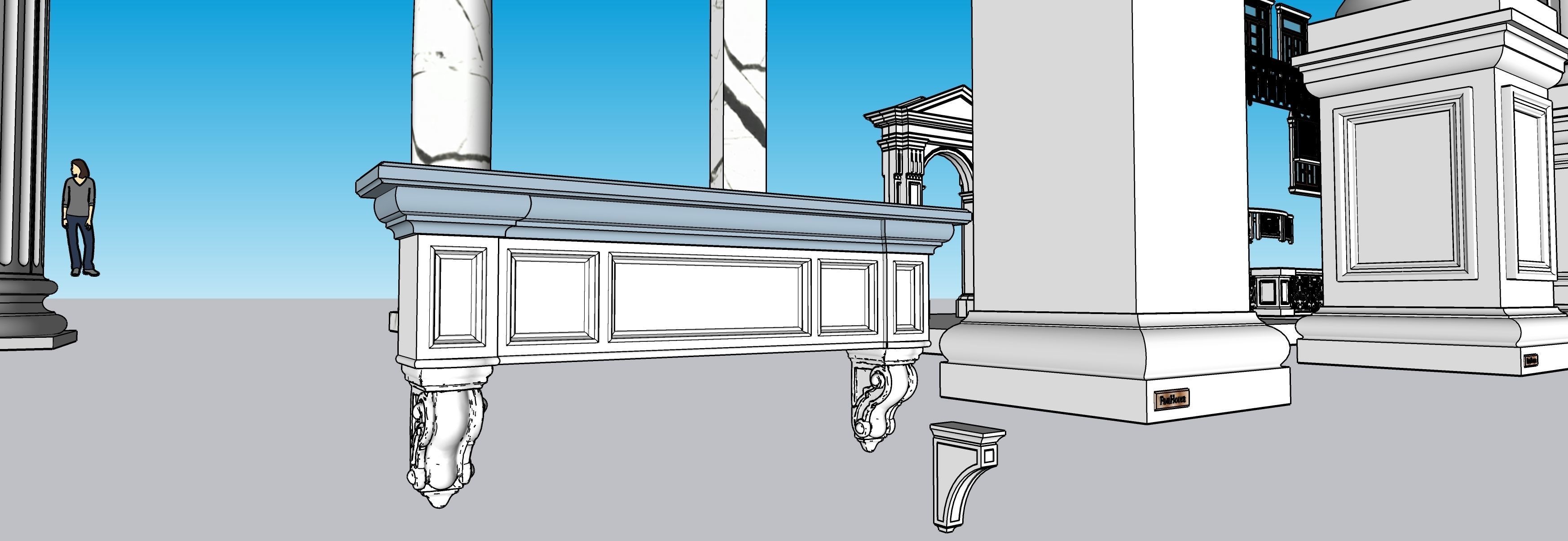 Classic columns collection 3D model Low-poly 3D model_15