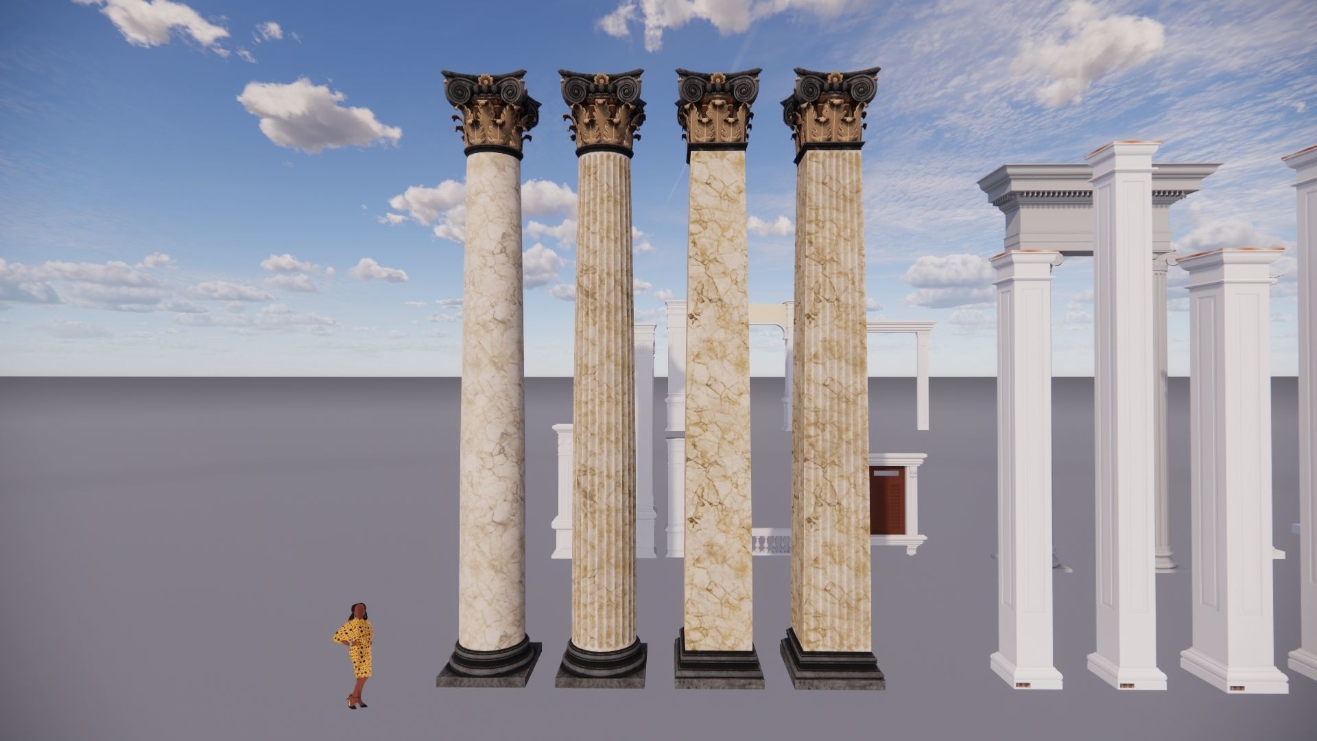 Classic columns collection 3D model Low-poly 3D model_11