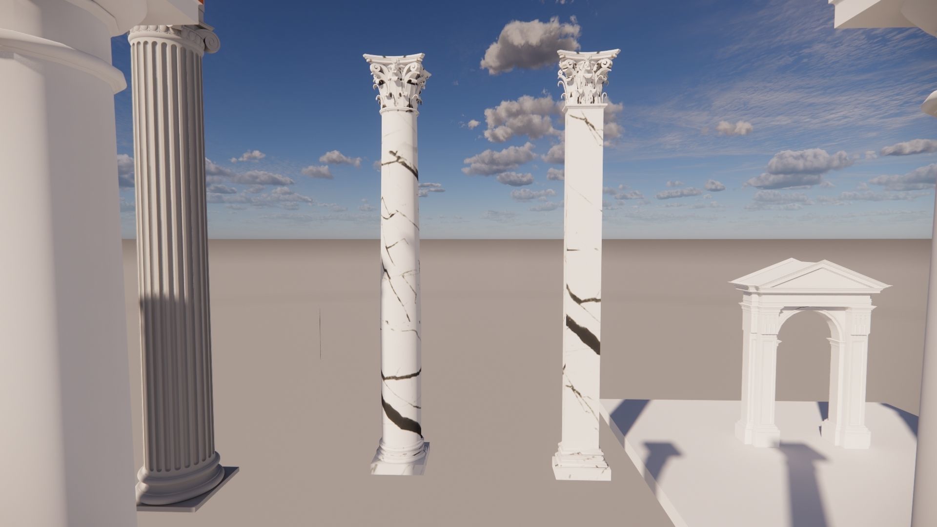 Classic columns collection 3D model Low-poly 3D model_8
