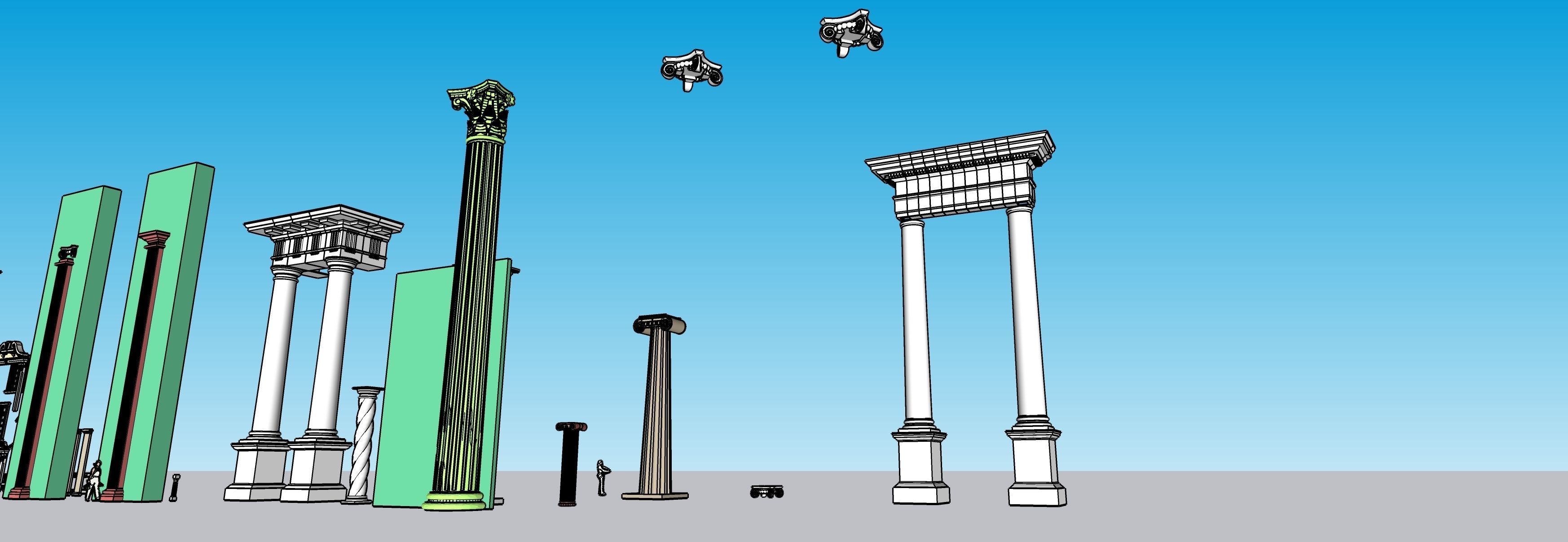 Classic columns collection 3D model Low-poly 3D model_19