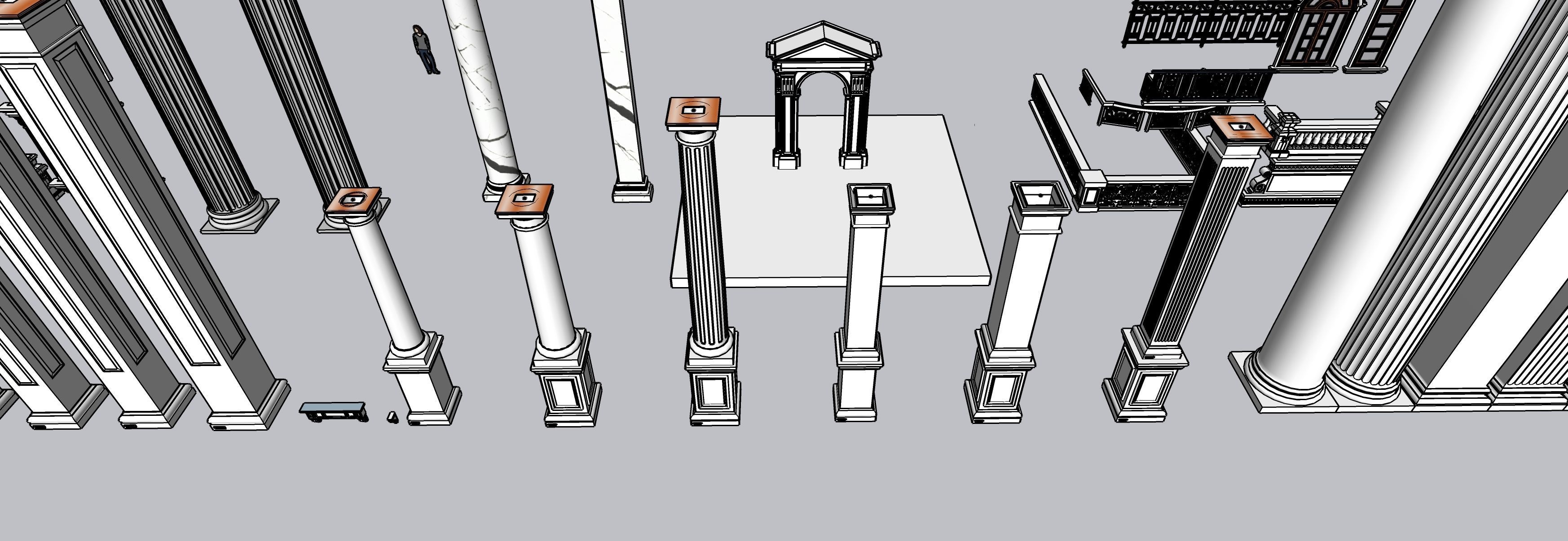 Classic columns collection 3D model Low-poly 3D model_14