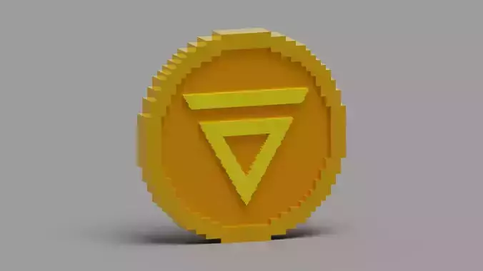 Velas Blockchain Coin Low-poly 3D model