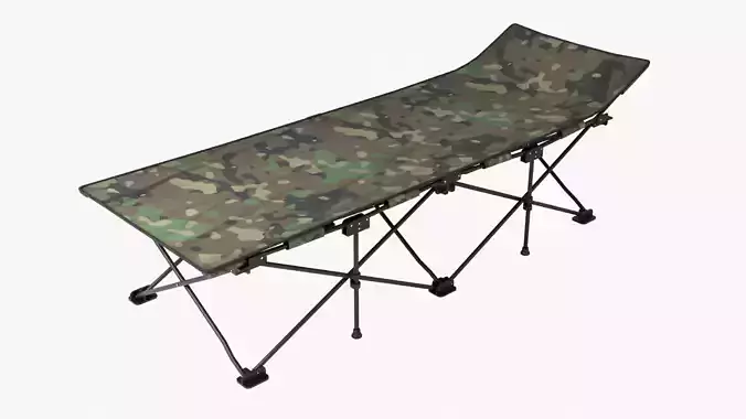 Folding cot Low-poly 3D model