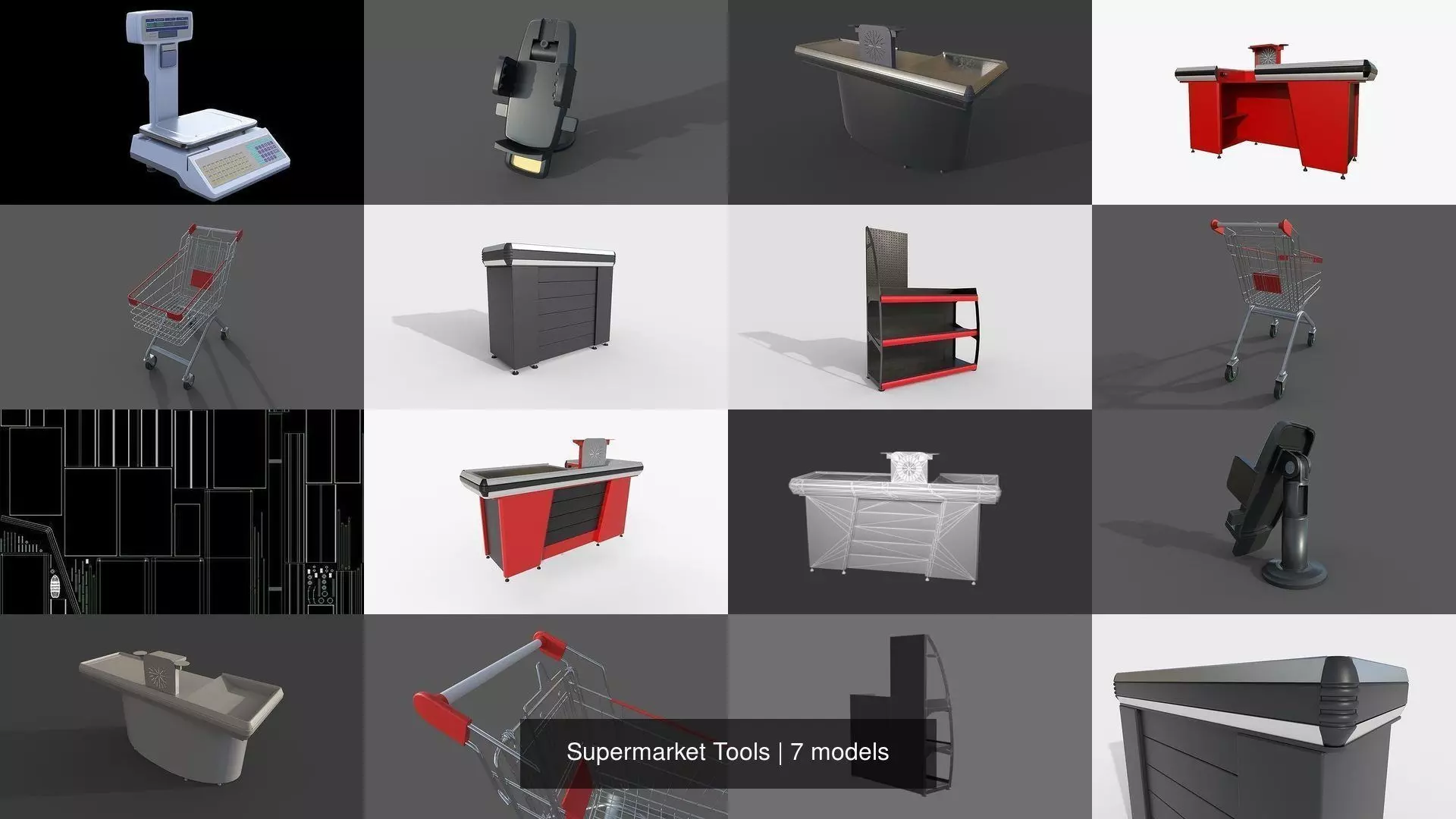 Supermarket Tools 3D Model Collection_0
