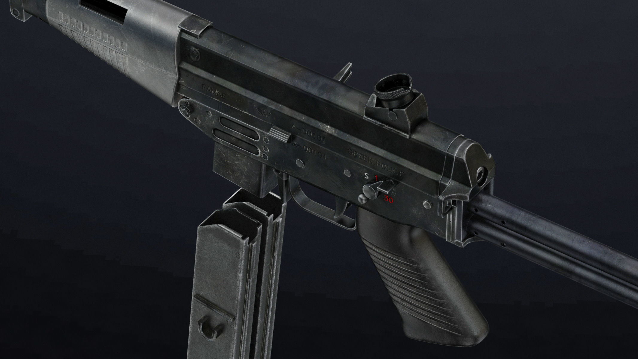 FAMAE SAF Low Poly Low-poly 3D model_14