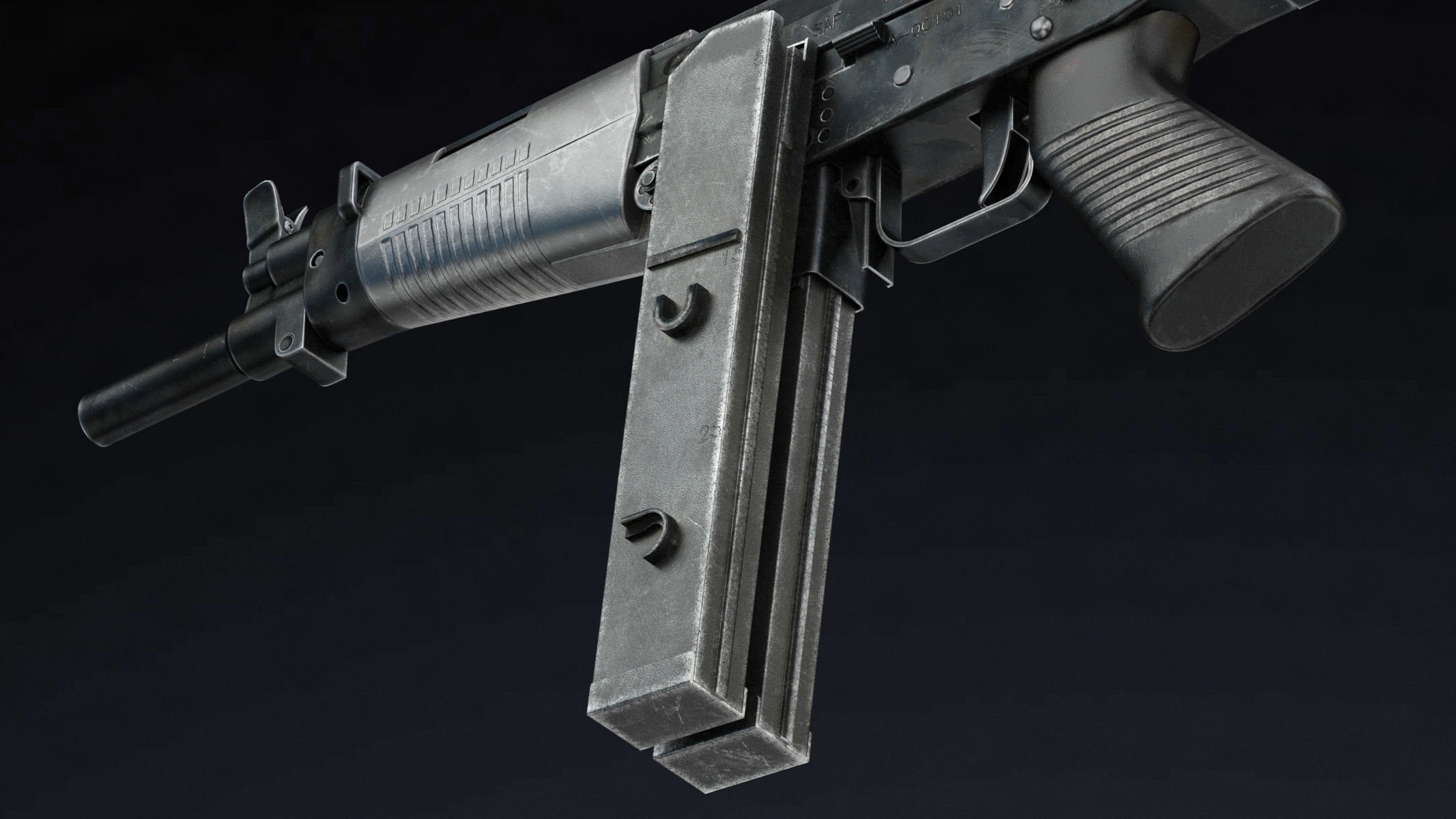 FAMAE SAF Low Poly Low-poly 3D model_10