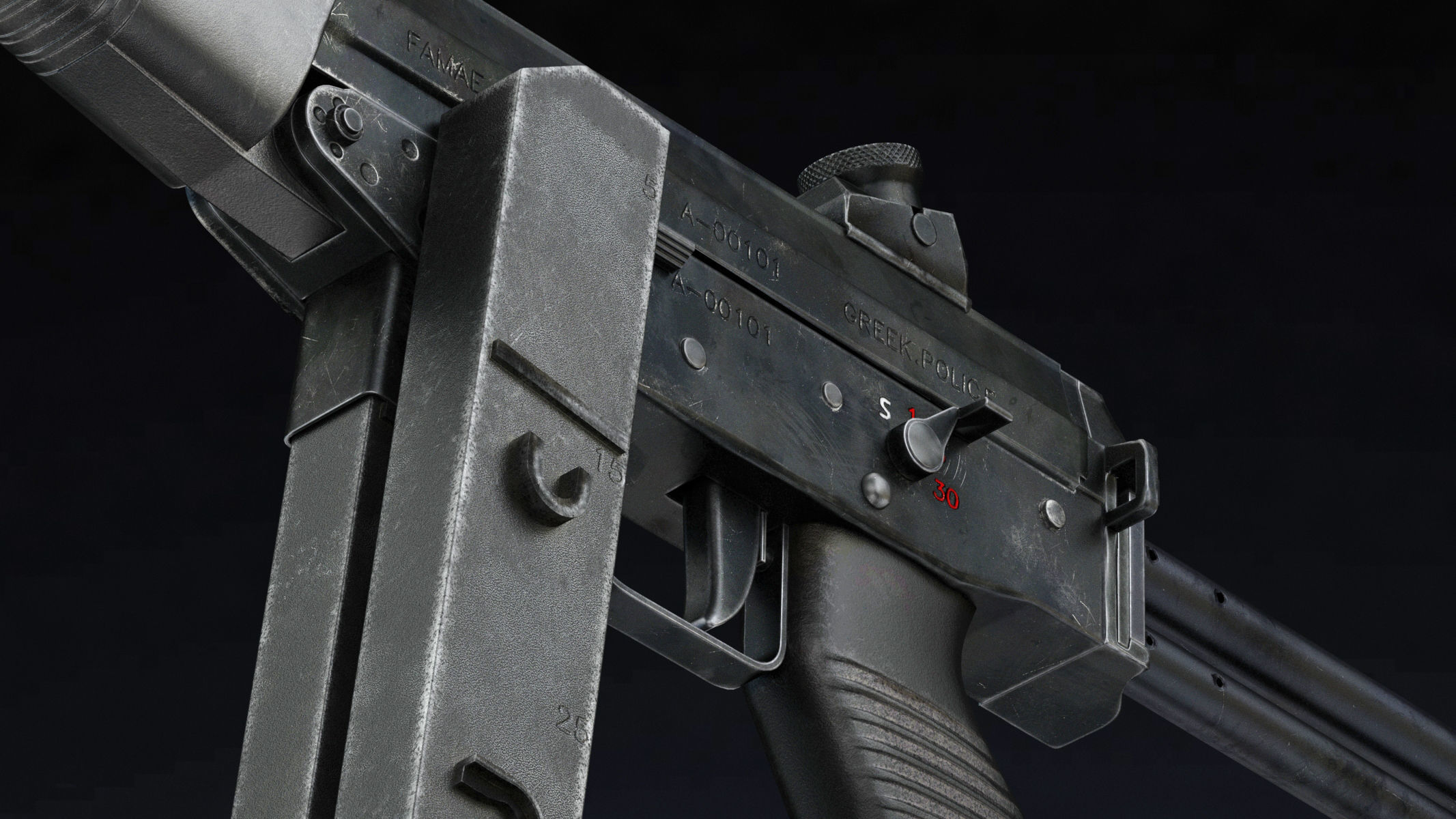 FAMAE SAF Low Poly Low-poly 3D model_13