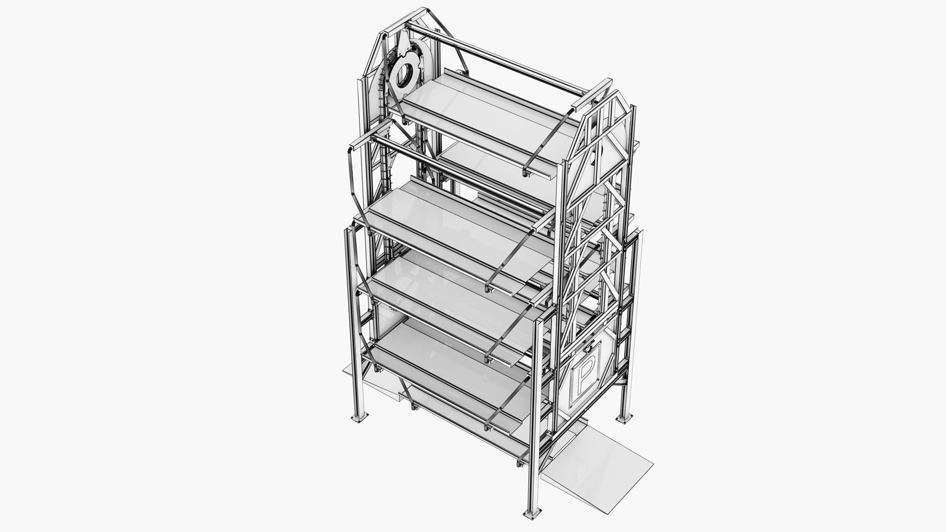 Rotary Car Parking System 3D model_4