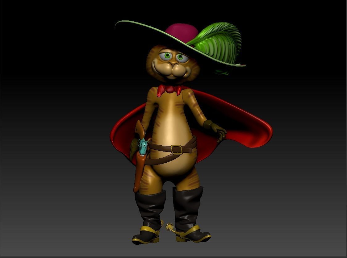 cizmeli kedi  3D print model_1