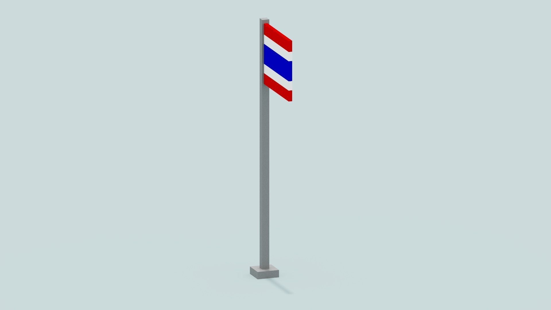 Thailand Flag Low-poly 3D model_2
