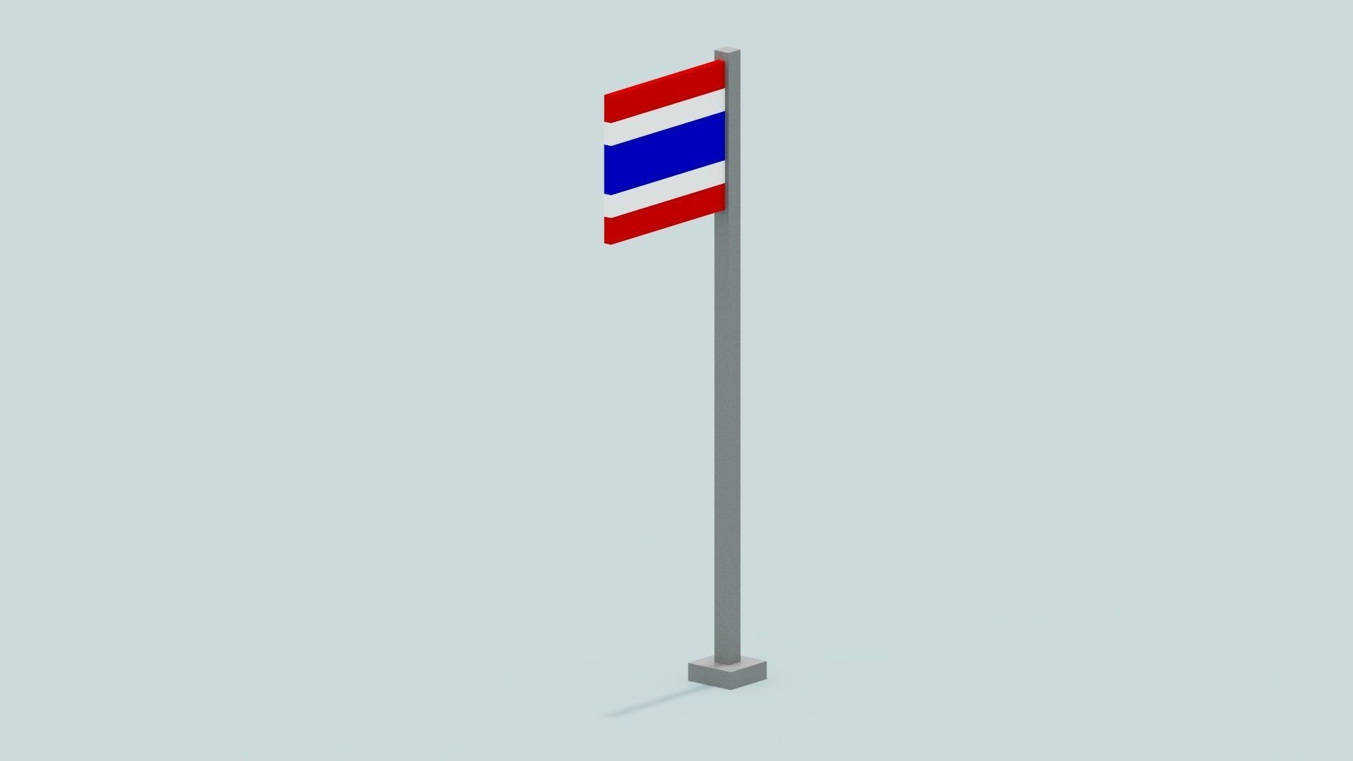 Thailand Flag Low-poly 3D model_5