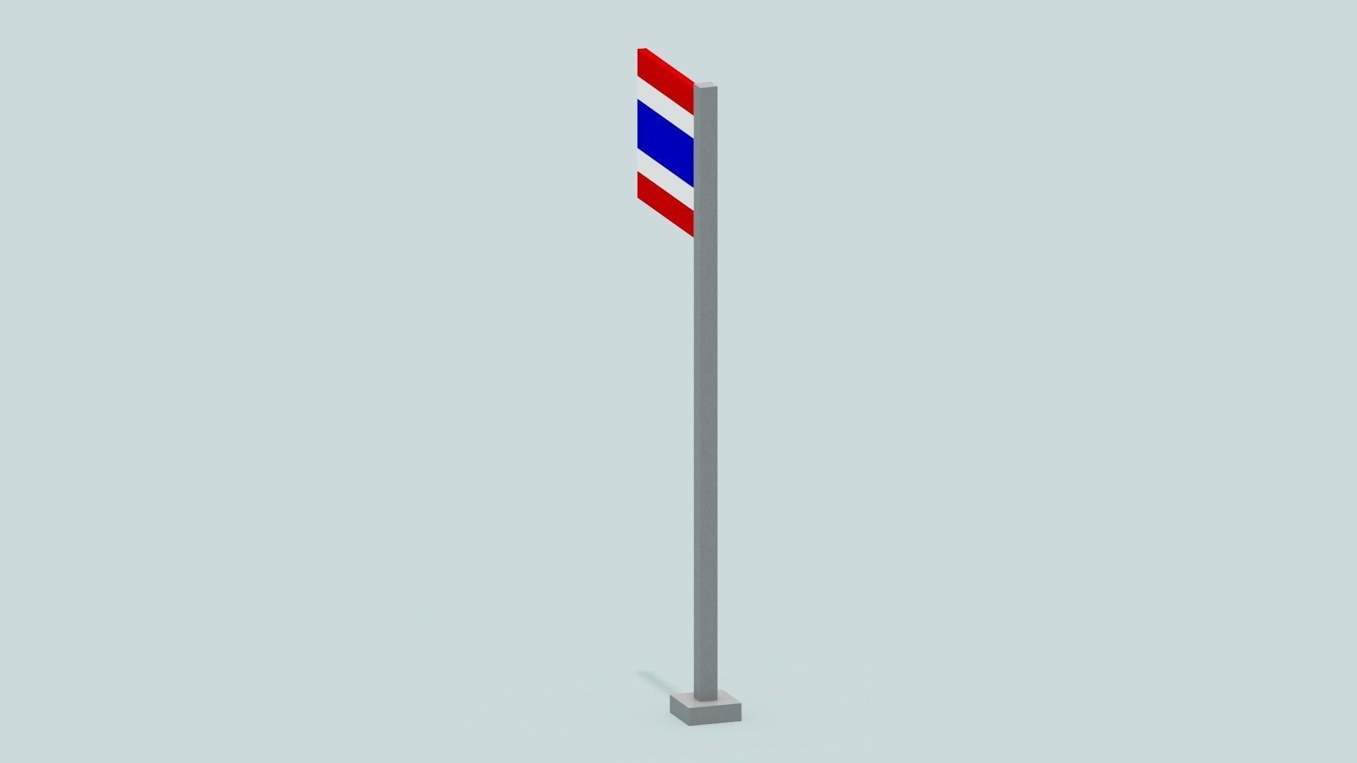 Thailand Flag Low-poly 3D model_11