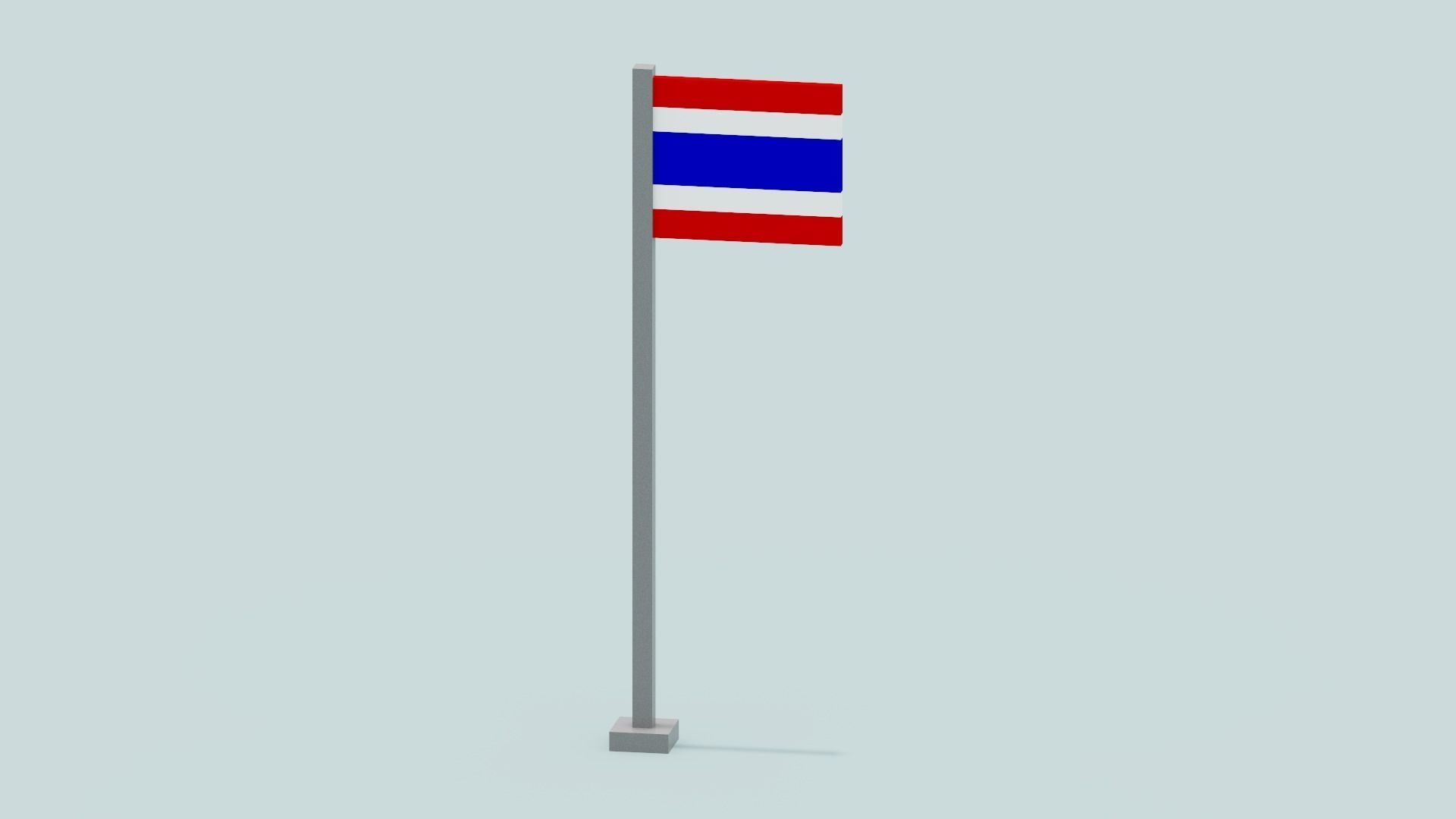 Thailand Flag Low-poly 3D model_1