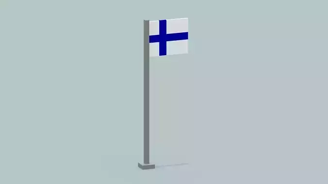  Finland Flag Low-poly 3D model
