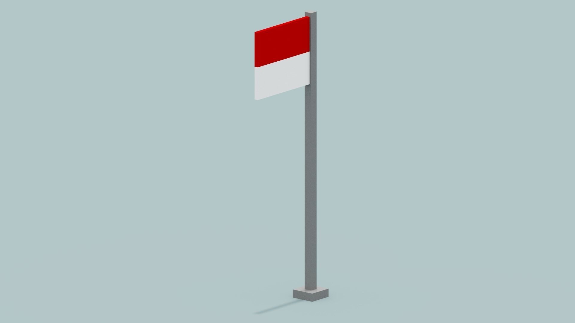 Indonesia Flag Low-poly 3D model_5